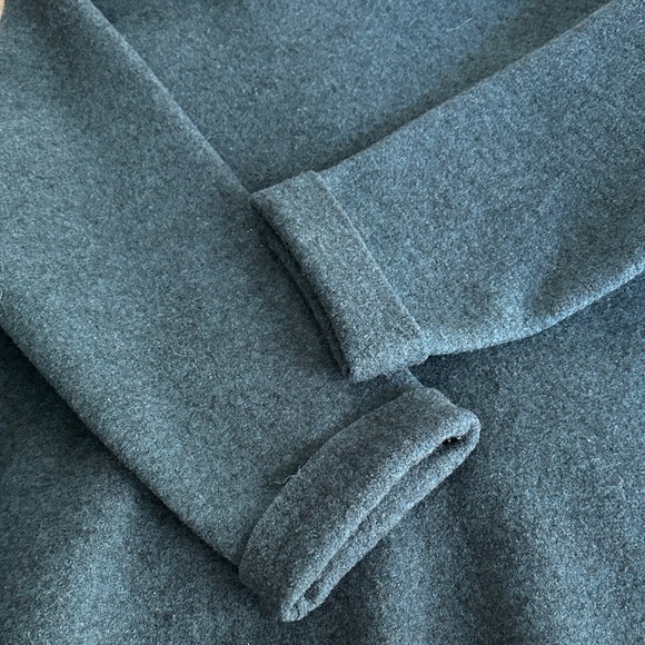 Eileen Fisher Woman’s Felted Wool Teal Jacket Blazer large open front - Picture 12 of 14